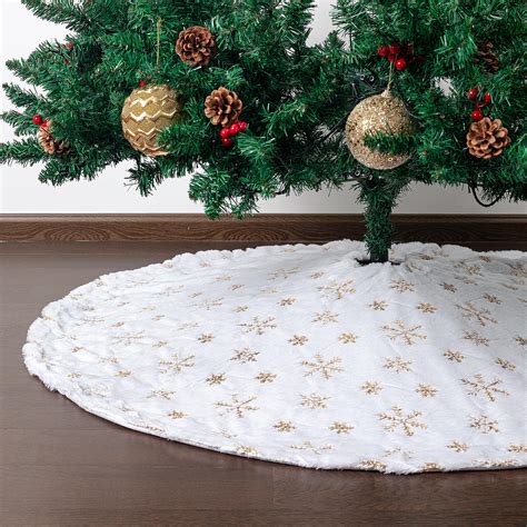 white fur tree skirt|White Fur Christmas Tree Skirt .